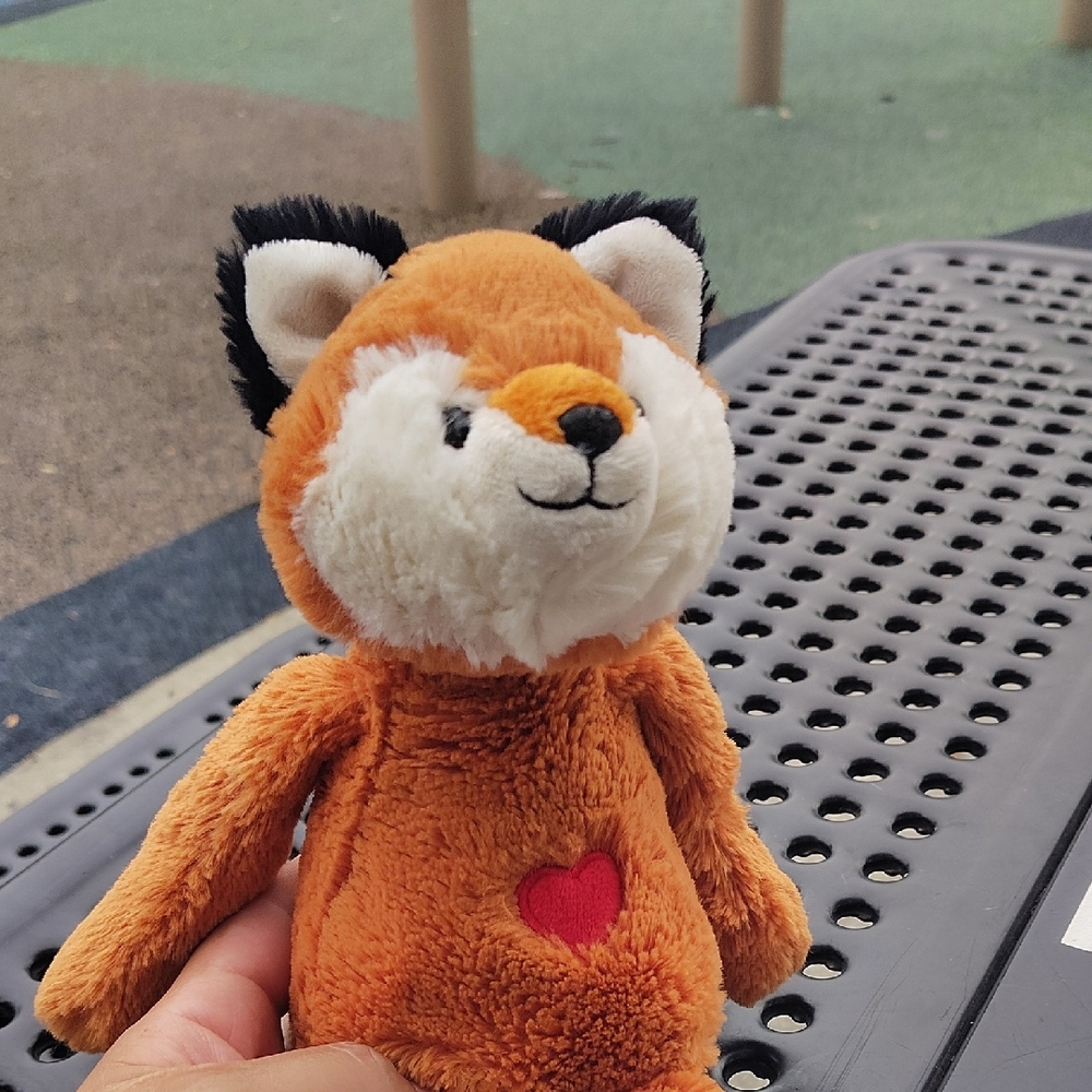 Cuddly Fox Plush Toy with Heart Patch